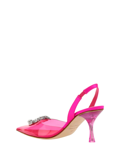 Dsquared2 80mm Embellished-logo Slingback Pumps In Fucsia