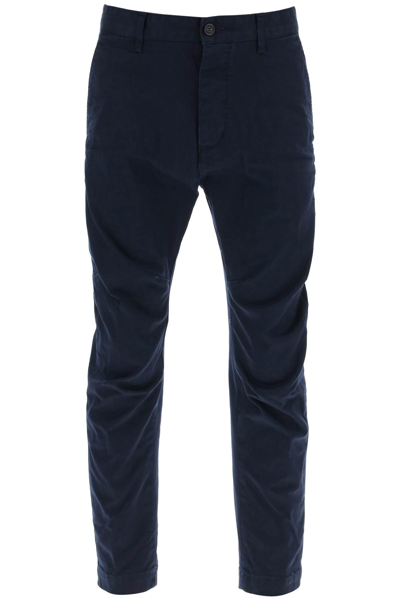 Dsquared2 Sexy Stretch Cotton Chino Pants In Navy Blue (blue)