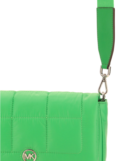 Michael Michael Kors Quilted Green Lilah Bag With Adjustable Shoulder Strap In Palm