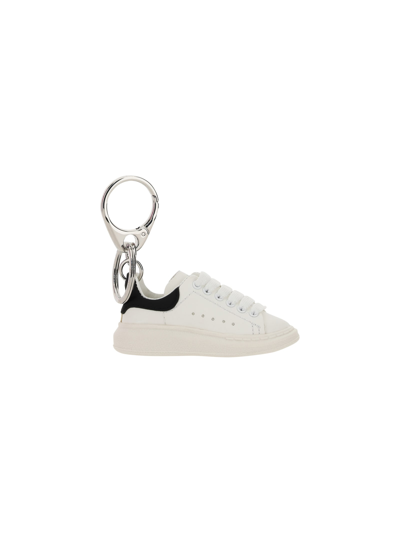 Shop Alexander Mcqueen Oversize Sneaker Keyring In White/black