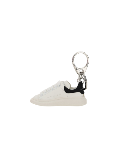 Shop Alexander Mcqueen Oversize Sneaker Keyring In White/black
