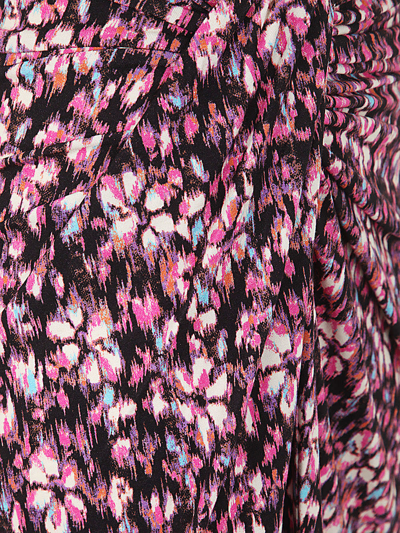 Shop Marant Etoile Floral-printed Twist-detailed Crepe Skirt In Mipk Midnight Pink