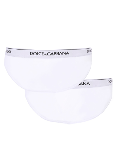 Dolce & Gabbana Brando Briefs In Ribbed Cotton In White