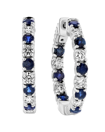 Diana M. Fine Jewelry 14k 3.58 Ct. Tw. Diamond & Sapphire Hoops