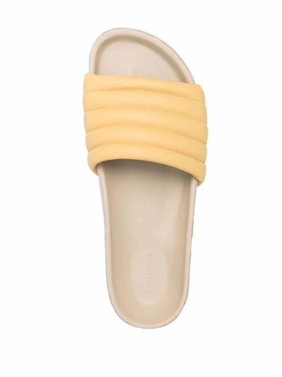 Shop Isabel Marant Shellea Padded Slides In Beige/yellow
