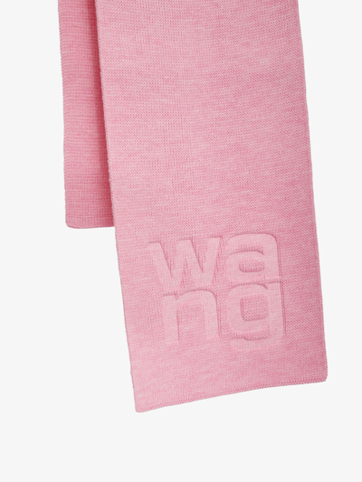 Shop Alexander Wang Scarf With Logo In Pink