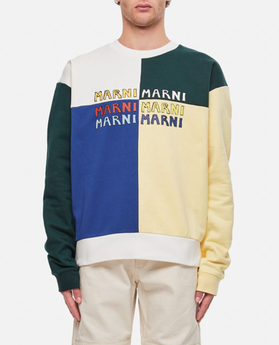 Shop Marni Crewneck Sweatshirt In Multicolor