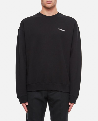 Shop Versace Jersey Sweatshirt In Black