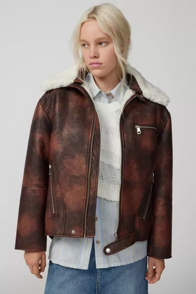 Shop Apparis Audie Faux Shearling Jacket In Brown, Women's At Urban Outfitters