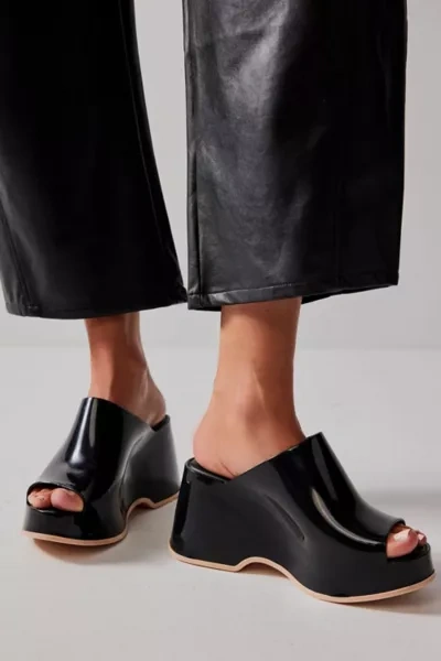Shop Melissa Patty Jelly Platform Mule In Black/beige, Women's At Urban Outfitters