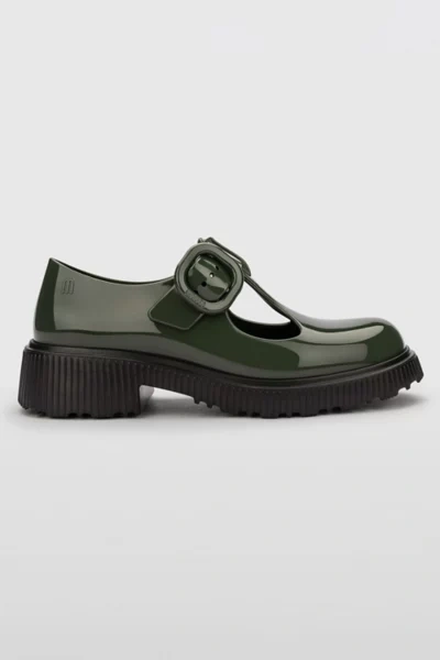 Shop Melissa Jackie Jelly Mary Jane Shoe In Black/green, Women's At Urban Outfitters