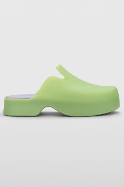 Melissa Zoe Water Resistant Platform Clog In Green/purple