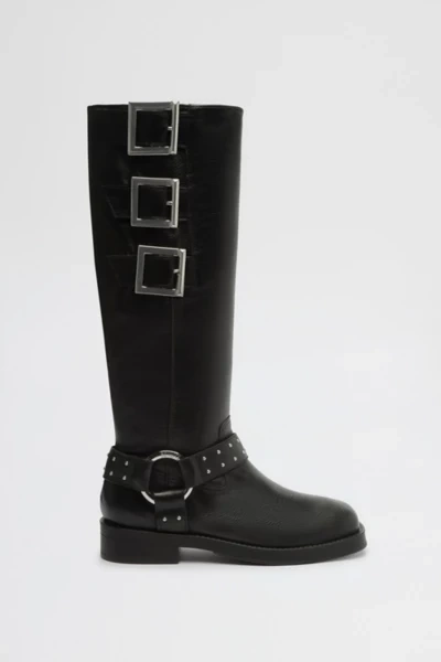 Shop Schutz Luccia Leather Moto Boot In Black, Women's At Urban Outfitters
