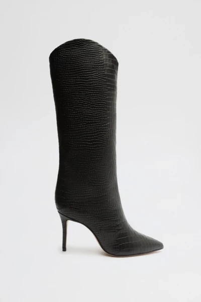 Schutz Maryana Leather Knee-high Boot In Black, Women's At Urban Outfitters In Black