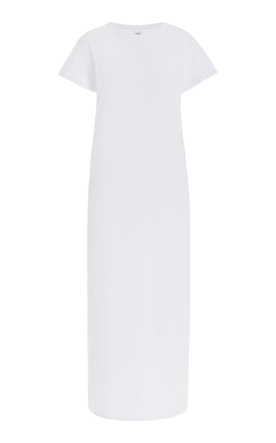 Shop Leset Exclusive Margo Cotton T-shirt Maxi Dress In White