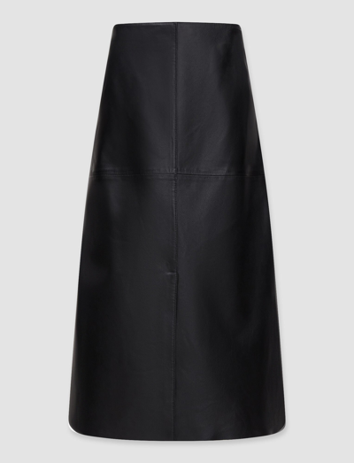 Shop Joseph Nappa Leather Sidena Skirt In Black