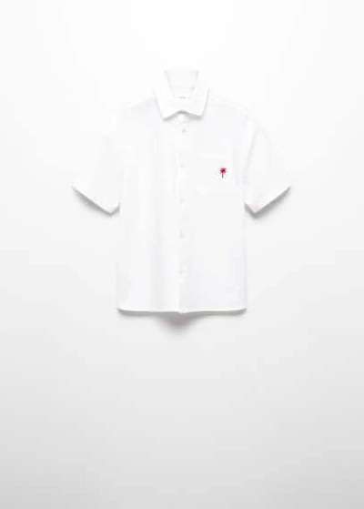 Shop Mango Short Sleeve Shirt White