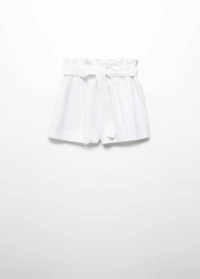 Shop Mango Paperbag Shorts With Belt White