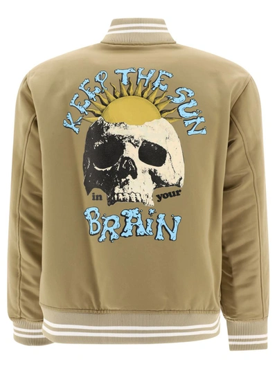 Shop Undercover "keep The Sun Brain" Bomber Jackets In Beige