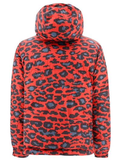 Shop Undercover Down Jacket With Pixel Print In Red