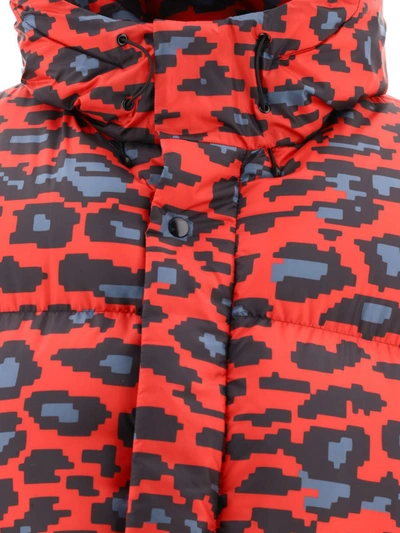 Undercover Printed Down Jacket In Red