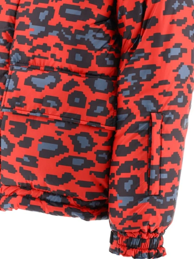 Undercover Printed Down Jacket In Red