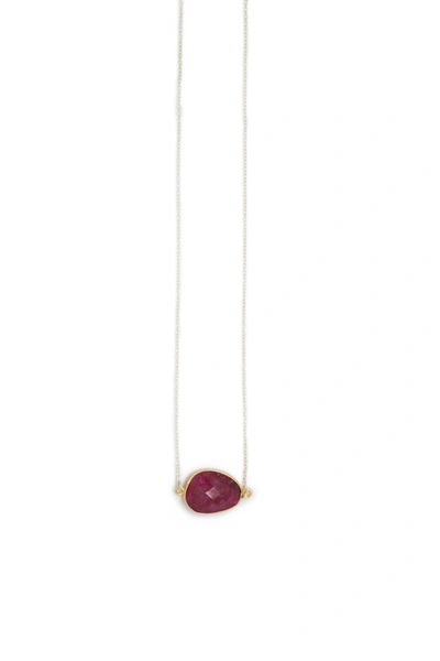 Shop A Blonde And Her Bag Mrs. Parker Demi Fine Necklace In Ruby In Red