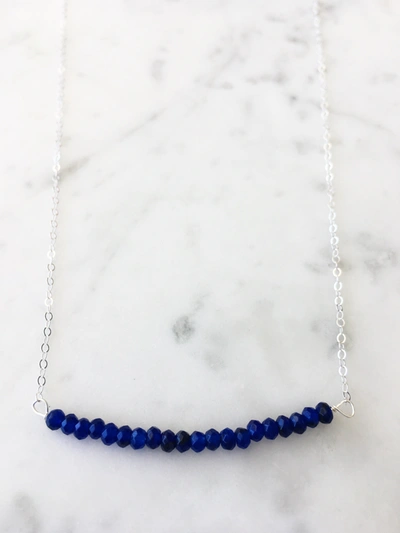 Shop A Blonde And Her Bag Michelle Bar Demi Fine Necklace In Sapphire In Blue
