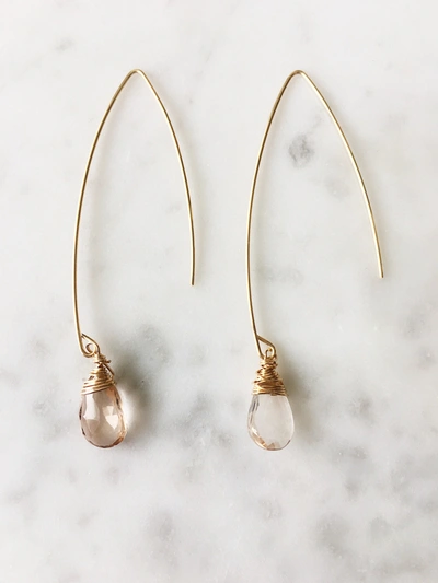 Shop A Blonde And Her Bag Jill Long Wire Drop Earring In Imperial Topaz In Silver