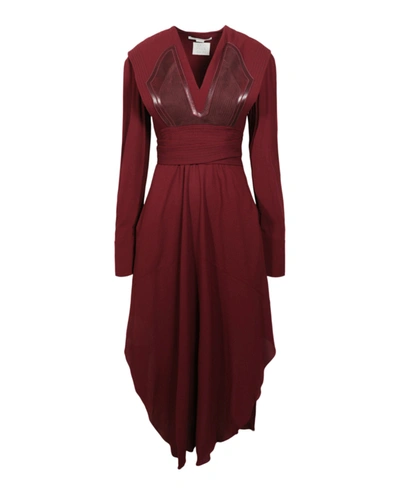 Shop Stella Mccartney Snake-effect Layered Crepe Dress In Red