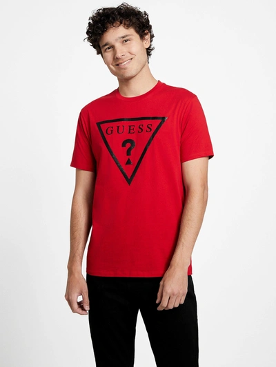 Guess Factory Bolton Logo Crew In Red