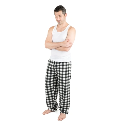 Shop Leveret Christmas Mens Fleece Pajama Pants Plaid In Black