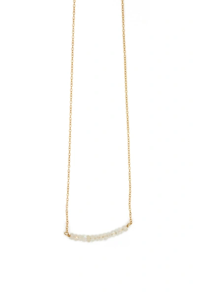 Shop A Blonde And Her Bag Michelle Bar Demi Fine Necklace In Moonstone In Gold