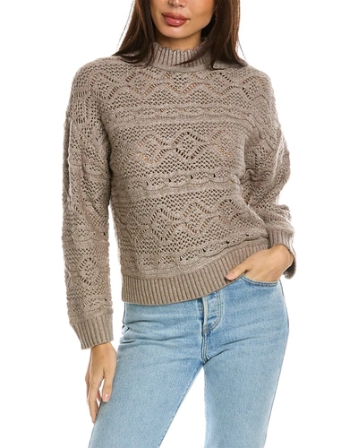 Shop Design History Pointelle Sweater In Grey