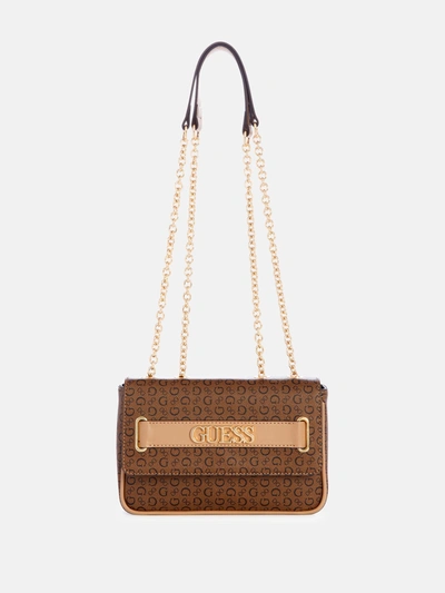Guess Factory Creswell Logo Convertible Crossbody In Brown