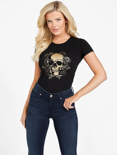 Shop Guess Factory Eco Dhina Skull Tee In Black