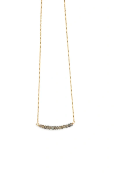 Shop A Blonde And Her Bag Michelle Bar Demi Fine Necklace In Labradorite In Gold