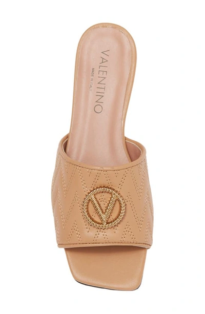 Shop Valentino By Mario Valentino Afrodite Logo Slide Sandal In Nocciola
