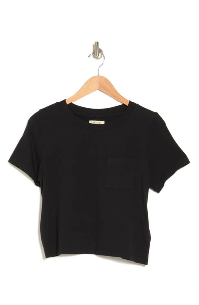 Shop Madewell Rack Cotton Crop T-shirt In True Black