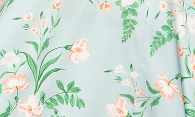 Shop Alexia Admor V-neck Puff Sleeve Midi Dress In Sage Floral