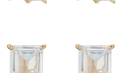 Shop Nadri Chateau Cz Baguette Stud Earrings In Gold