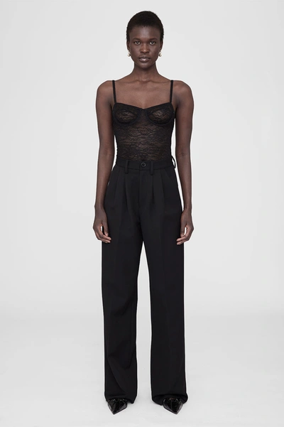 Shop Anine Bing Via Bodysuit In Black Lace