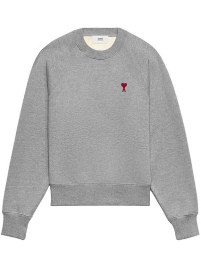 Shop Ami Alexandre Mattiussi Ami Paris "ami De Coeur" Sweatshirt In Grey