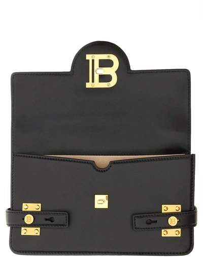 Shop Balmain B-buzz 24 Leather Bag In Black