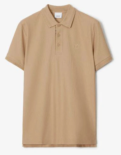 Shop Burberry "eddie" Polo Shirt In Beige