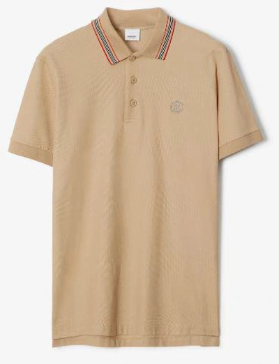 Shop Burberry "pierson" Polo Shirt In Beige