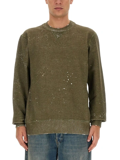 Shop Golden Goose Vintage Effect Sweatshirt In Brown