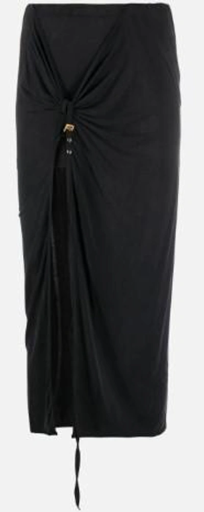 Shop Jacquemus "la Jupe Pareo" Skirt In Black