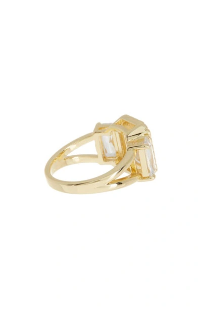 Shop Covet Rectangular Cubic Zirconia Ring In Clear