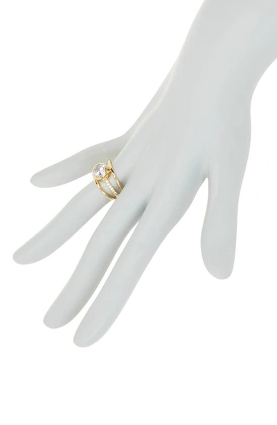 Shop Covet Cubic Zirconia Triple Band Ring In Gold